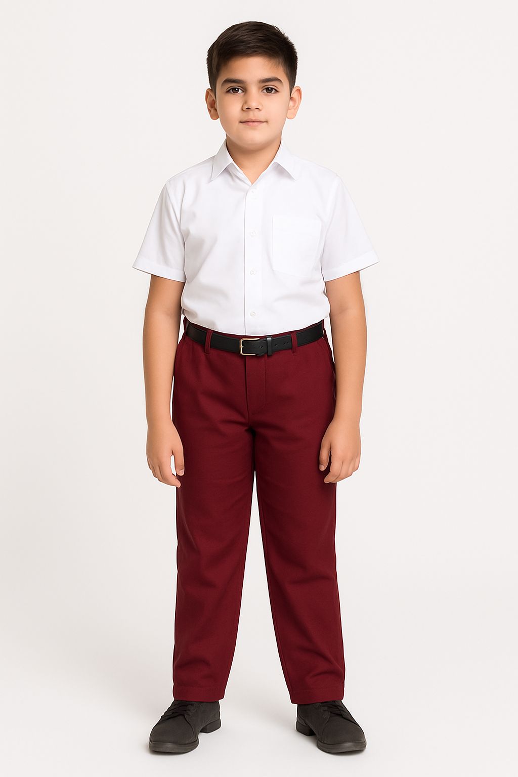 School uniform boys Maroon full pant with elastic Regular fit
