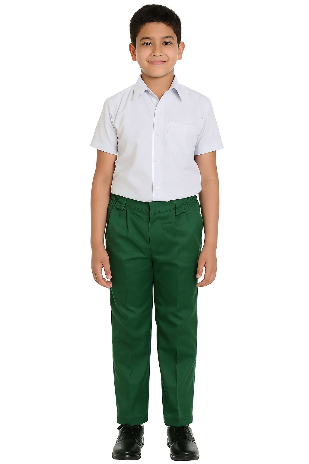 School uniform boys Green full pant with elastic Regular fit