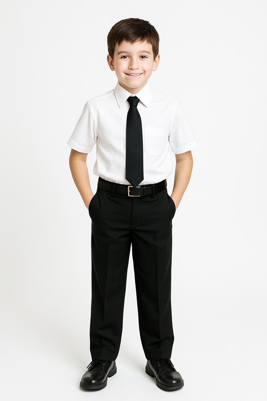 School uniform boys Black full pant with elastic Regular fit