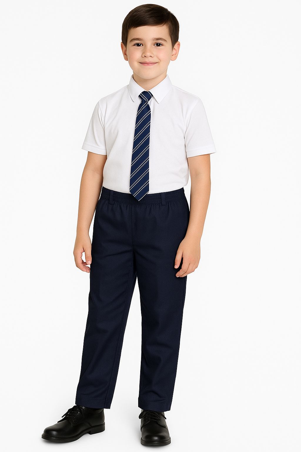 School uniform boys Navy Blue full pant with elastic Regular fit
